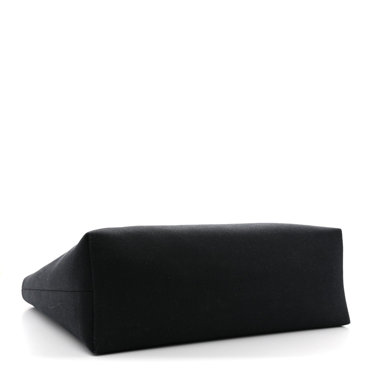 Canvas Calfskin Horizontal Cabas Black