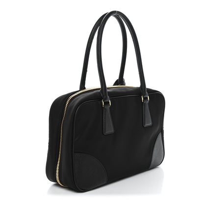 Re-Nylon Saffiano Medium Re-Edition 1978 Two Handle Bag Black