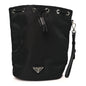 Re-Nylon Vela Drawstring Wristlet Pouch Black