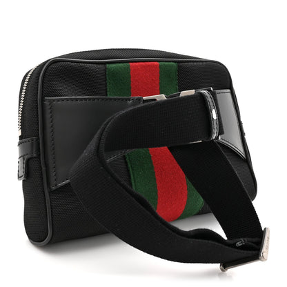 Canvas Web Slim Belt Bag Black