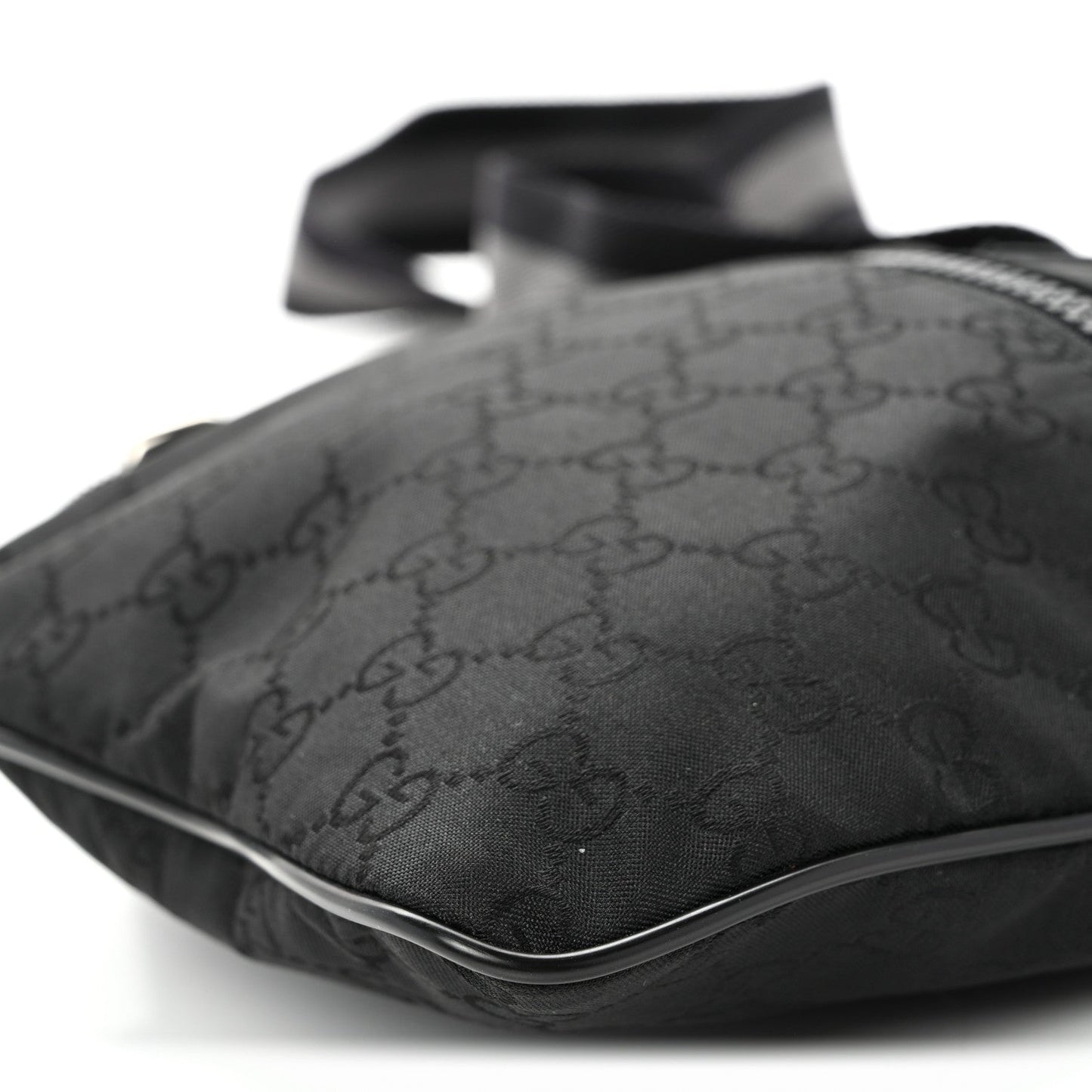 Nylon Monogram Mini Flat Messenger Bag Black