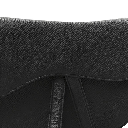 Grained Calfskin Saddle Bag Black