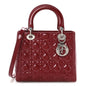 Patent Cannage Medium Lady Dior Red
