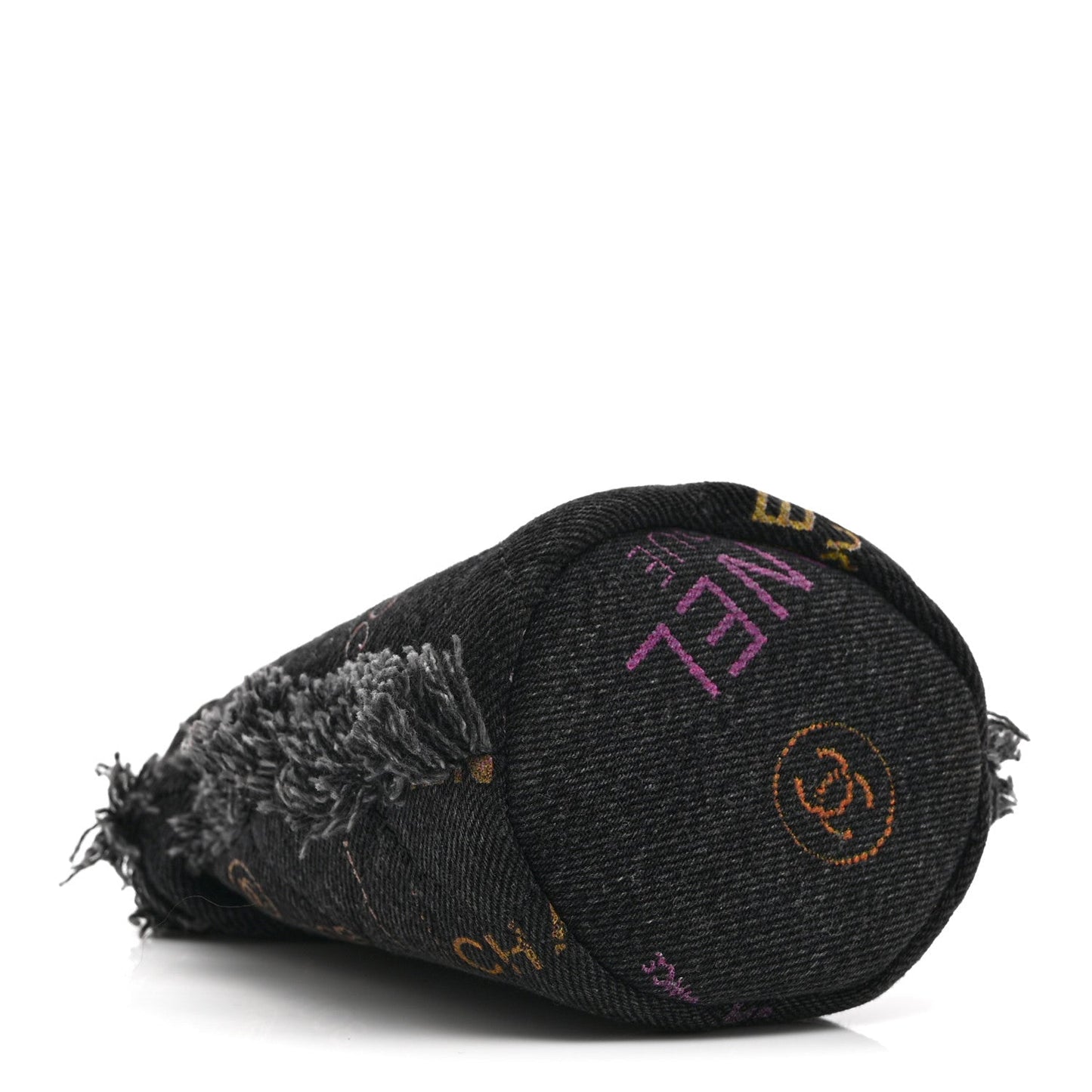 Denim Quilted Mood Mini Bucket With Chain Black Multicolor