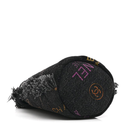 Denim Quilted Mood Mini Bucket With Chain Black Multicolor