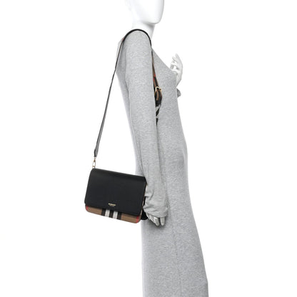 Derby Calfskin House Check Mackford Crossbody Bag Black