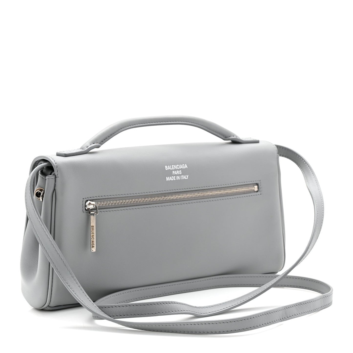 Smooth Calfskin Small Bel Air Clutch On Strap Cloud Grey