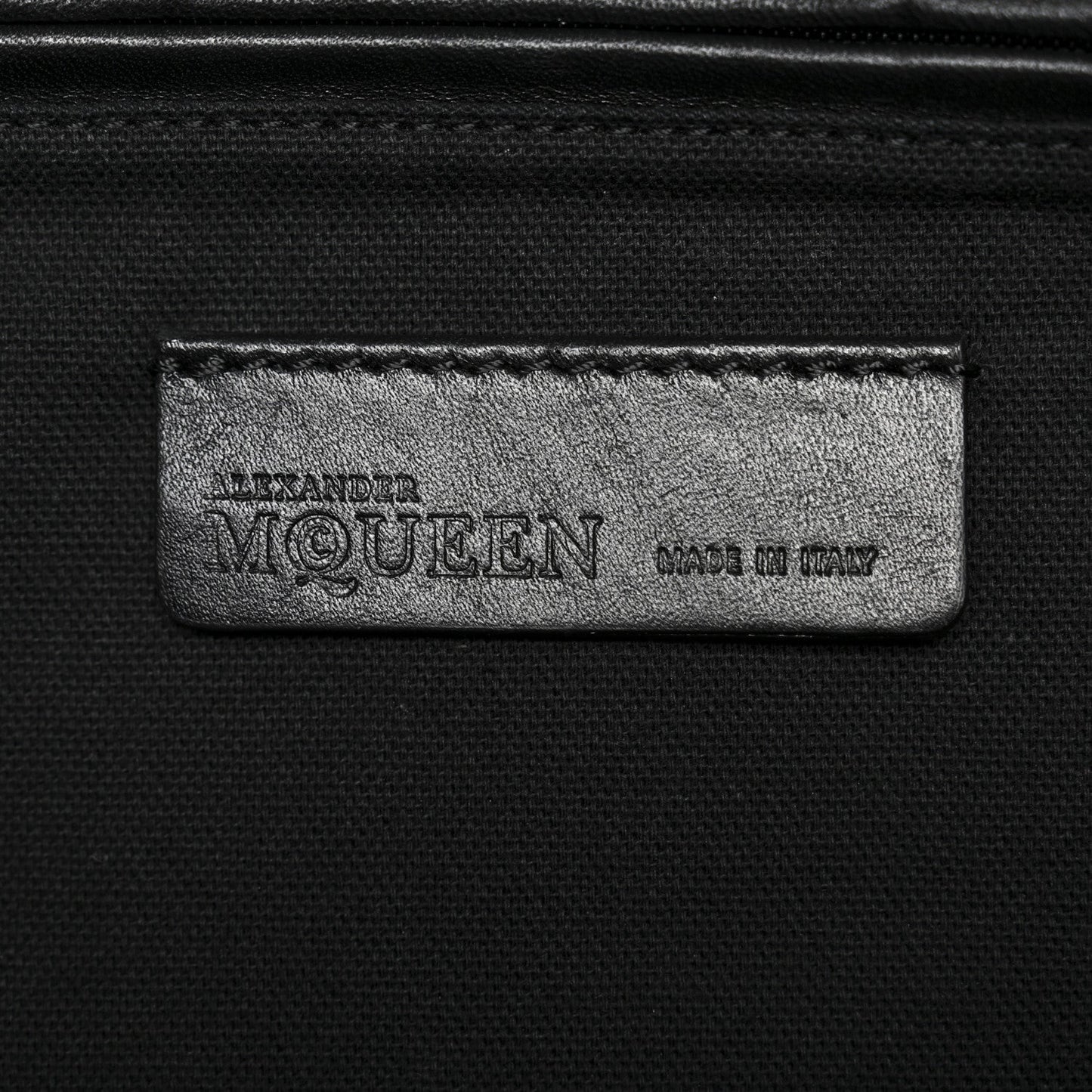 Calfskin Large Studded Padlock Zip Around Tote Black