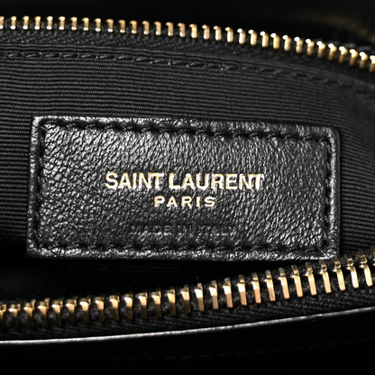 Calfskin Y Quilted Monogram Medium Loulou Chain Satchel Black