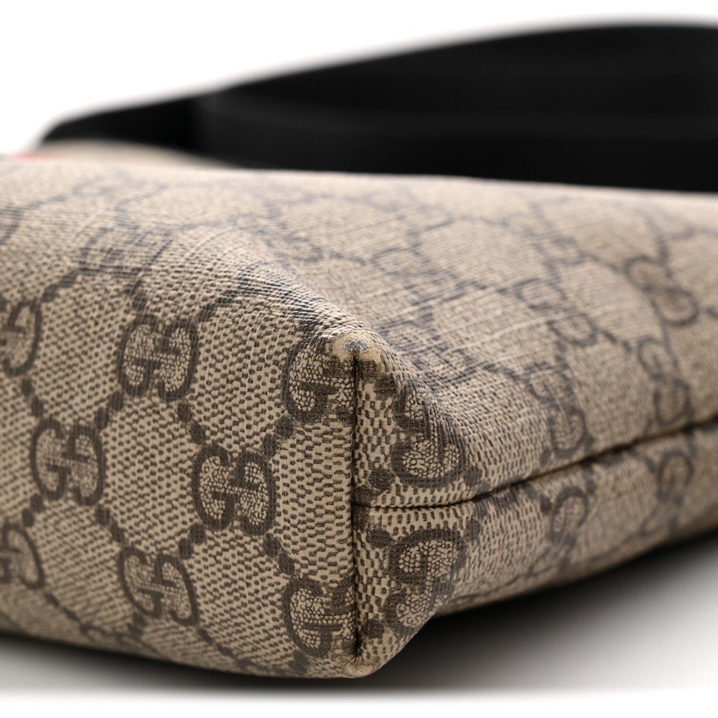 GG Supreme Monogram Web Messenger Bag Black