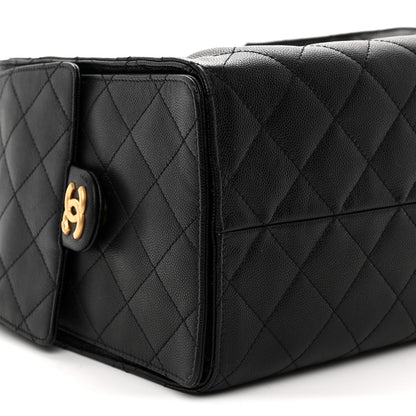 Caviar Quilted Medium Chanel 25 Handbag Black