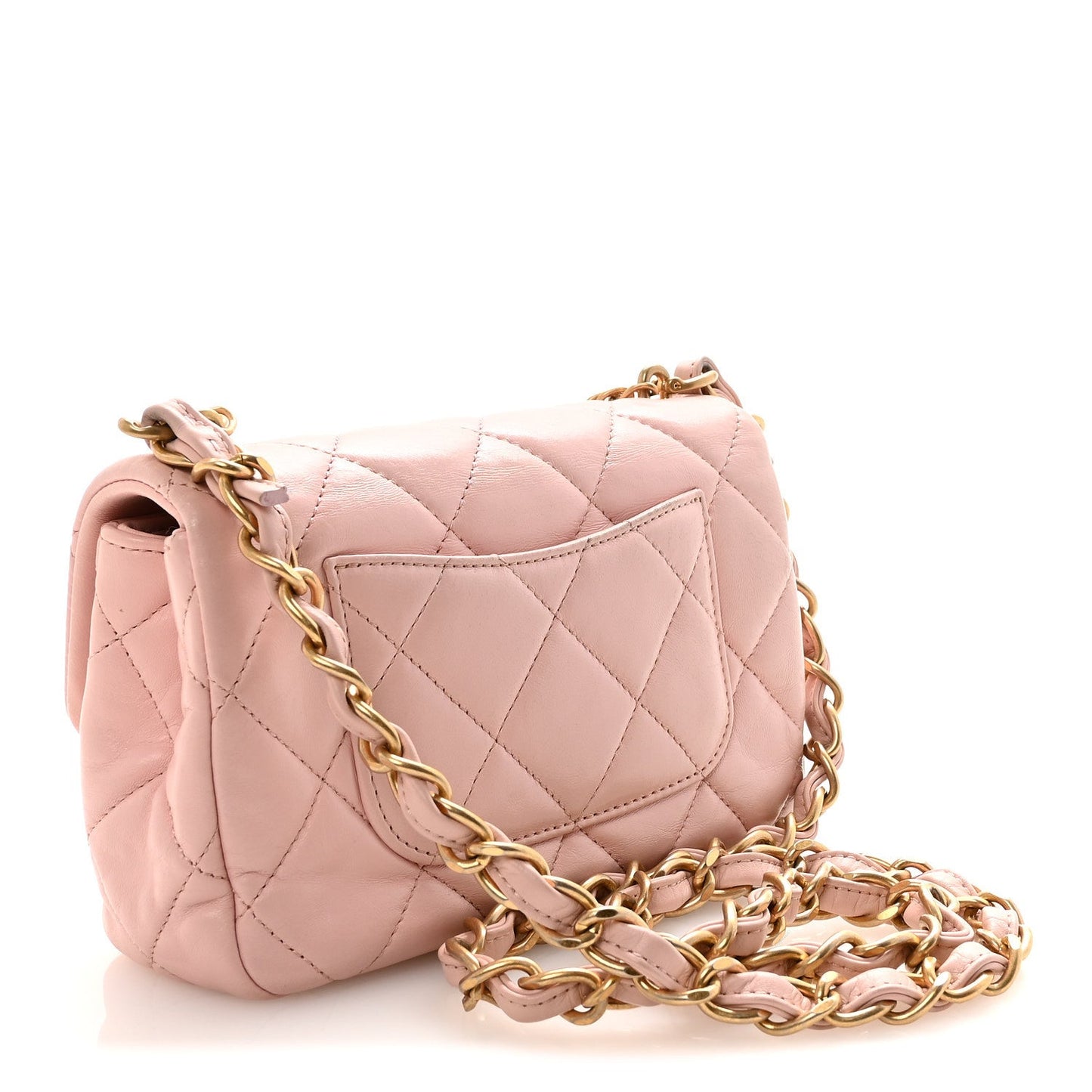 Lambskin Quilted Mini Heart Charms Flap Light Pink