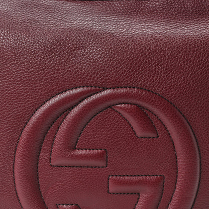 Pebbled Calfskin Medium Soho Hobo Scarlatto