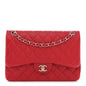 Caviar Quilted Jumbo Double Flap Red