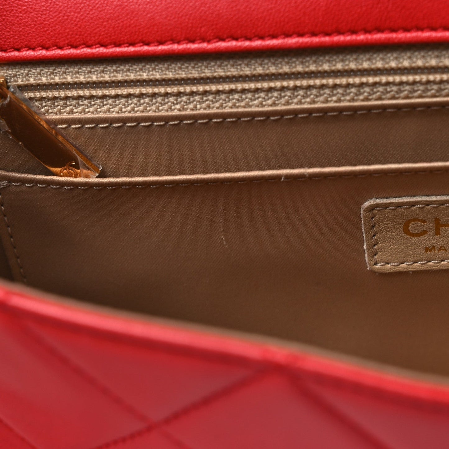 Lambskin Quilted Large Golden Class Flap Red