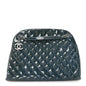 Patent Quilted Large Just Mademoiselle Bowling Bag Dark Blue