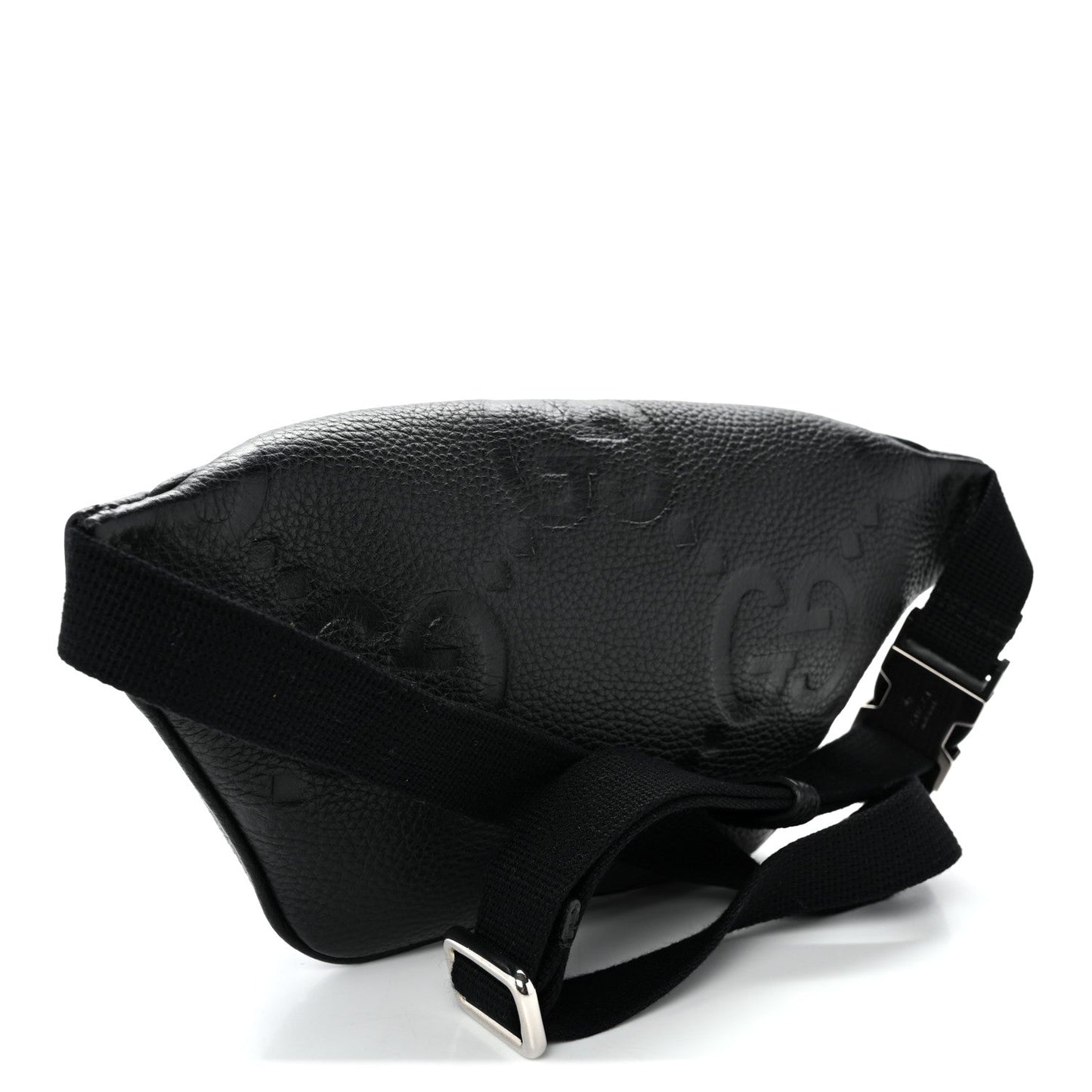 Piuma Calfskin Jumbo GG Embossed Small Belt Bag Black