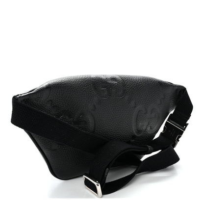 Piuma Calfskin Jumbo GG Embossed Small Belt Bag Black