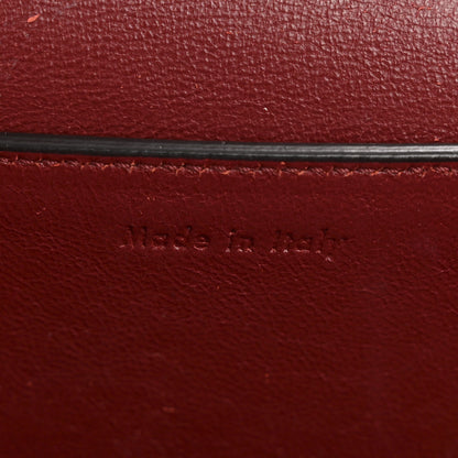Shiny Smooth Calfskin Medium Frame Shoulder Bag Red Navy