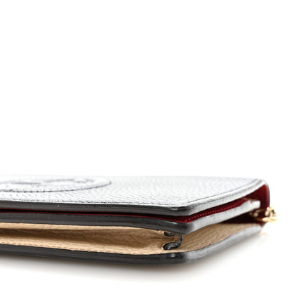 Dollar Calfskin Soho Wallet On Chain Blue Hibiscus Red Mystic White