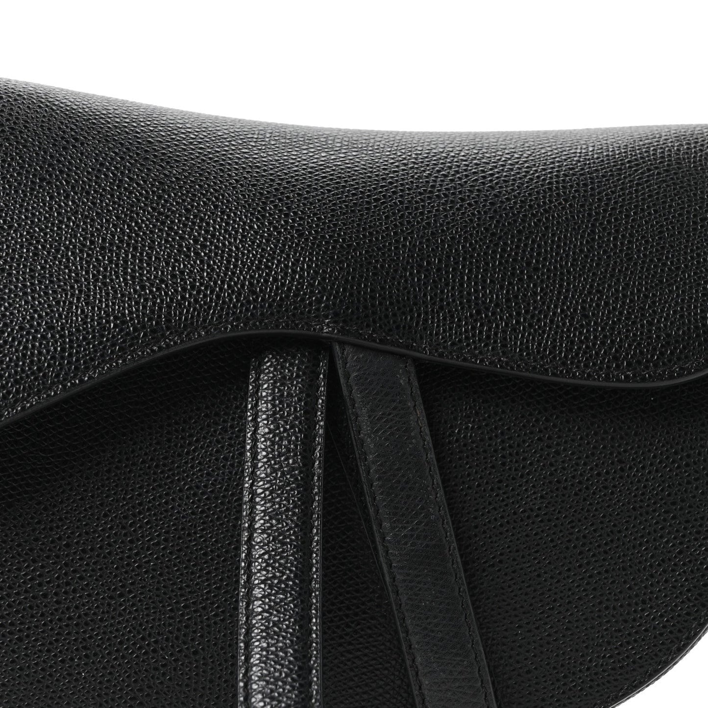 Grained Calfskin Saddle Bag Black
