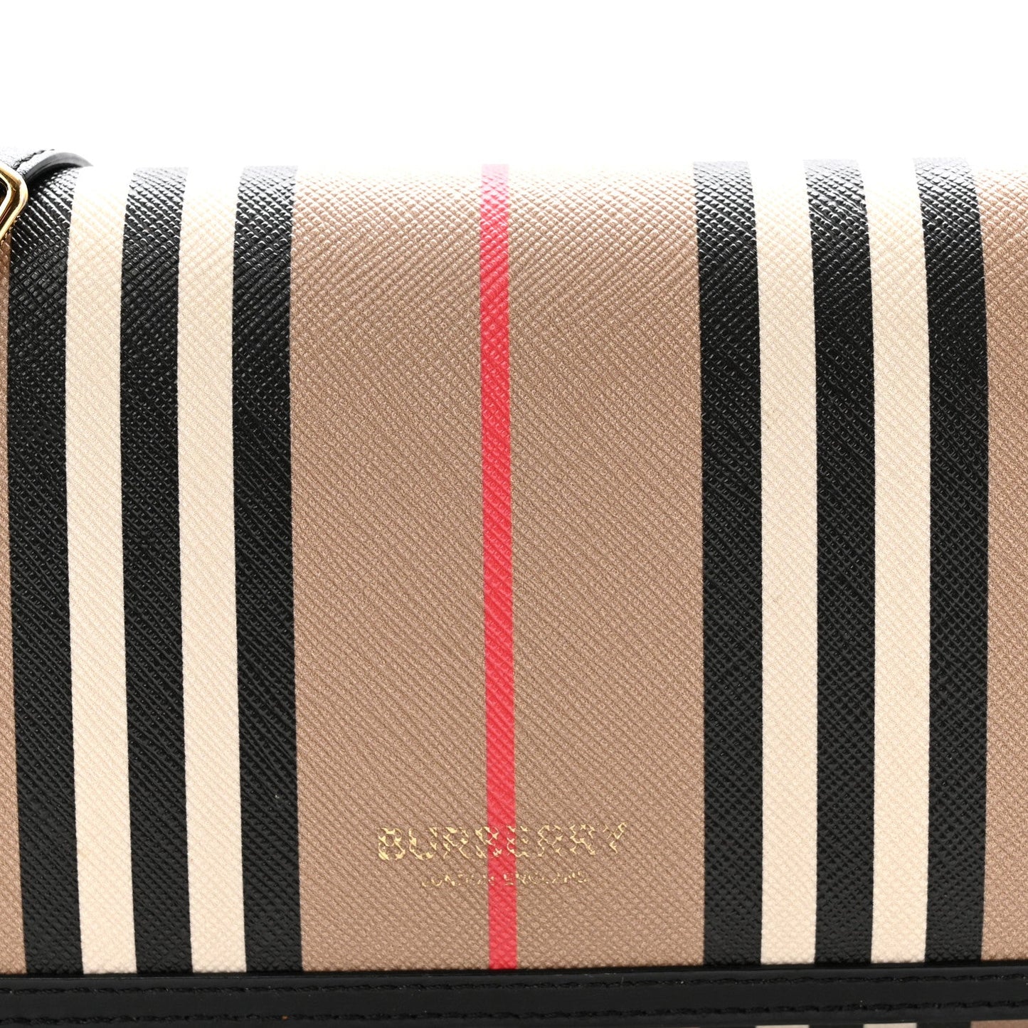 E-Canvas Icon Stripe Hannah Wallet With Detachable Strap Archive Beige