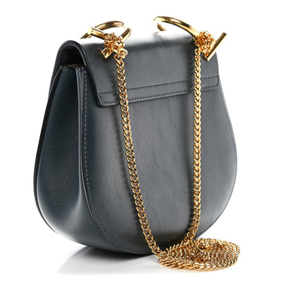 Suede Smooth Calfskin Mini Drew Shoulder Bag Cloudy Blue