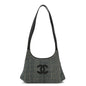 Denim Quilted CC Chocolate Bar Shoulder Bag Blue
