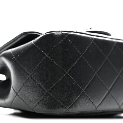 Lambskin Quilted Mini Square Flap Black