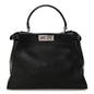 Vitello Seta Snakeskin Crocodile Monster Eyes Medium Peekaboo Iconic Satchel Black Girasole