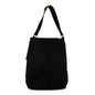 Suede Studded Bucket Bag Black