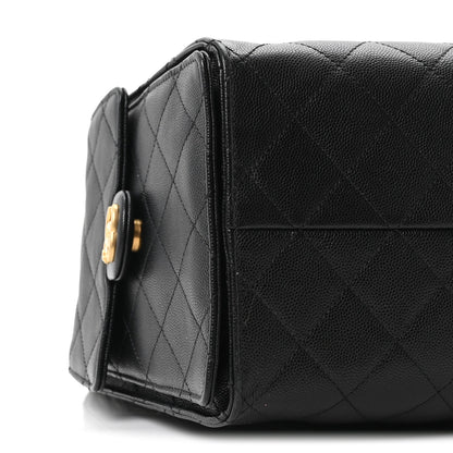 Caviar Quilted Medium Chanel 25 Handbag Black
