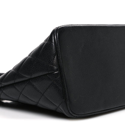 Caviar Quilted Medallion Tote Black