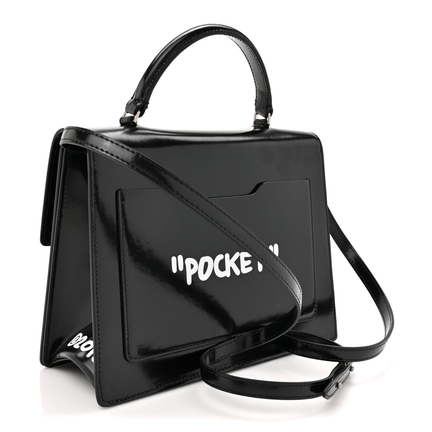 Calfskin Jitney 2.8 Not For Sale Top Handle Bag Black White