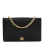 Calfskin Mini GG Marmont Chain Wallet Black