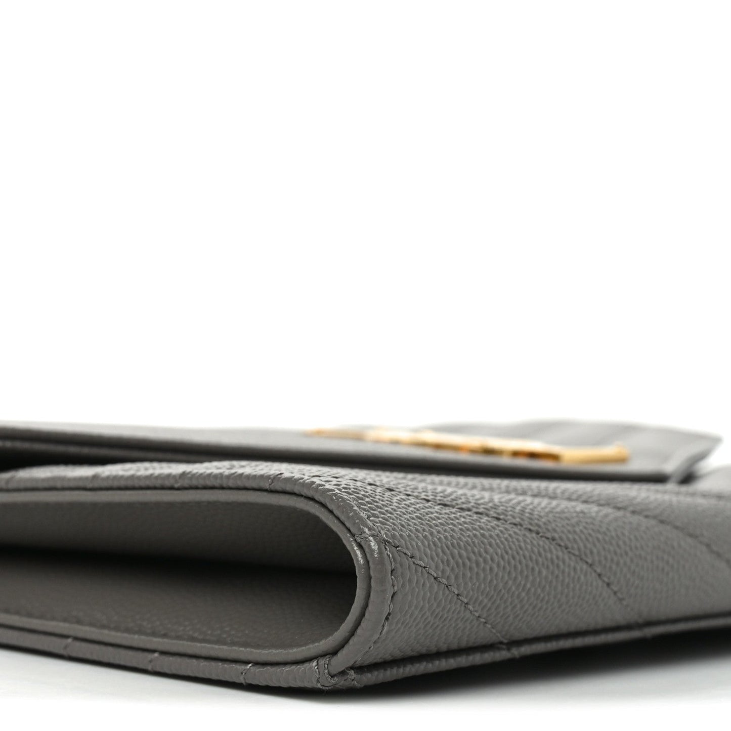 Grain De Poudre Matelasse Chevron Monogram Envelope Clutch Fog