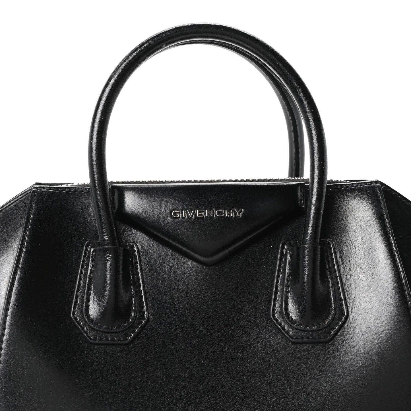 Shiny Lord Calfskin Small Antigona Black