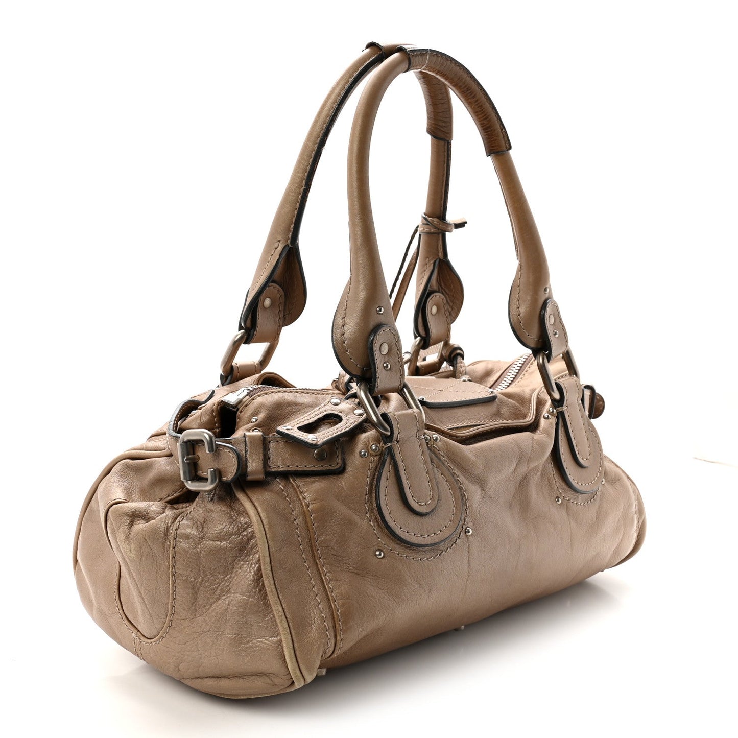 Calfskin Medium Paddington Satchel Beige
