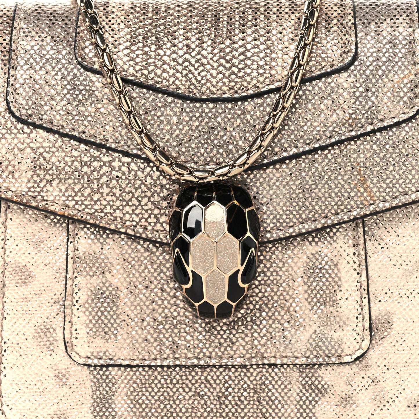 Metallic Karung Serpenti Forever Top Handle Gold