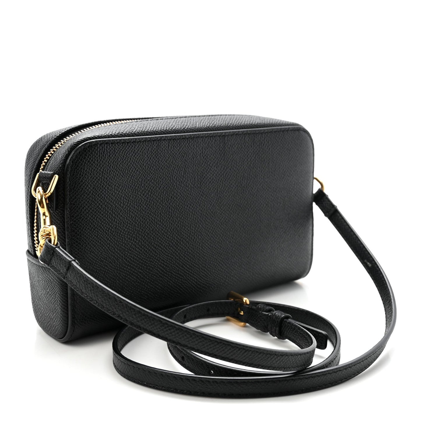 Grained Calfskin Caro Double Pouch Black
