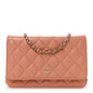 Lambskin Quilted Wallet on Chain WOC Salmon Pink