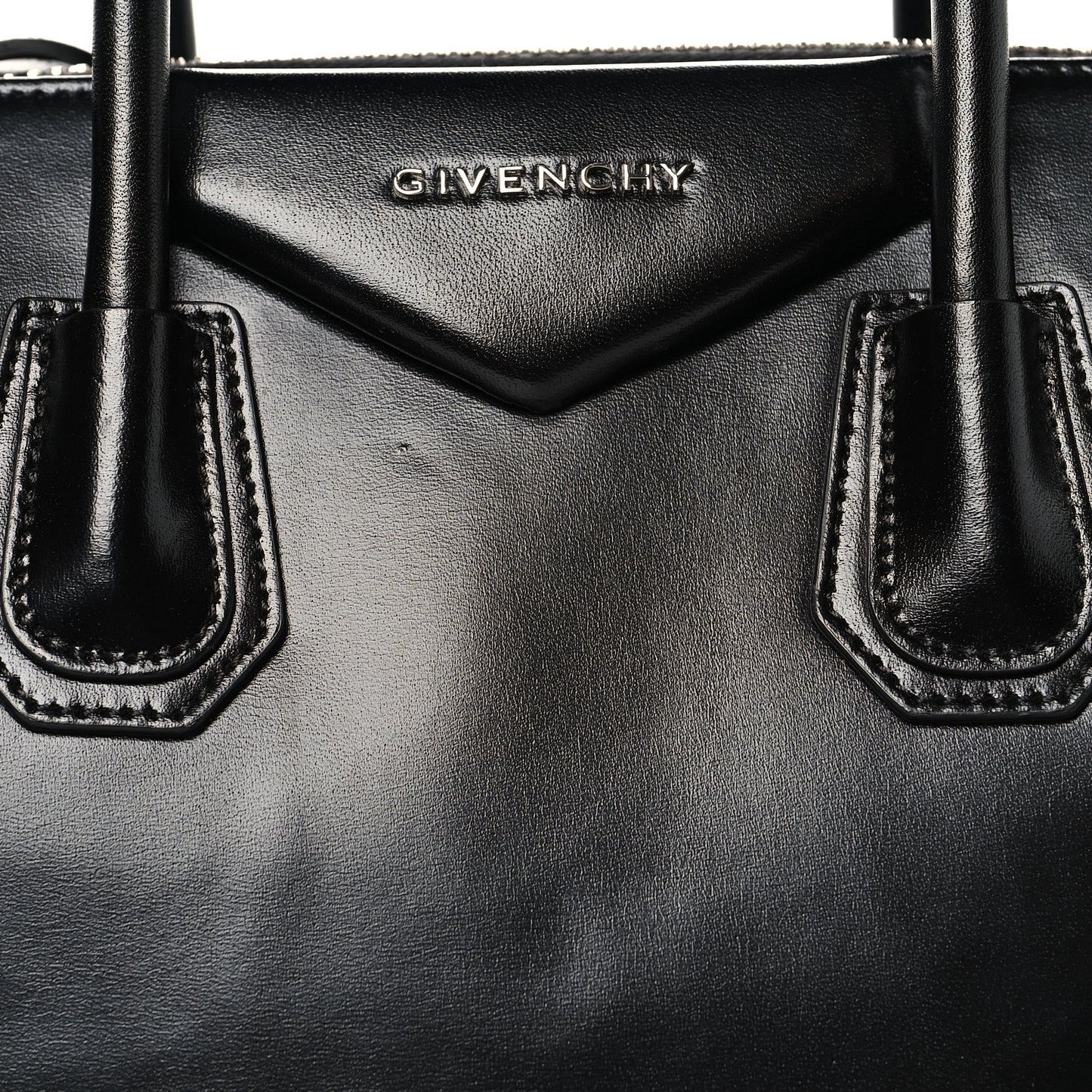 Shiny Lord Calfskin Small Antigona Black