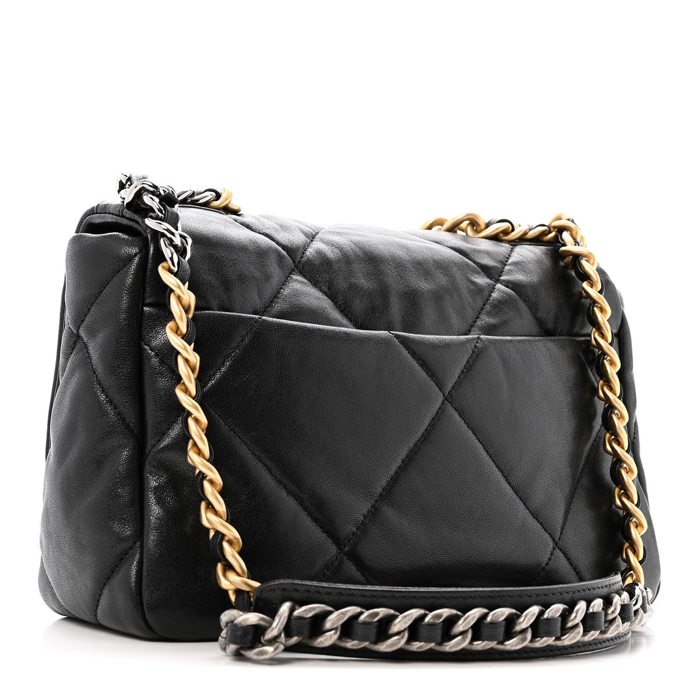 Goatskin Quilted Medium Chanel 19 Flap Black