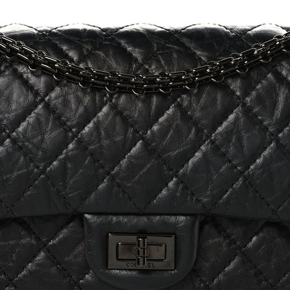 Aged Calfskin Quilted 2.55 Reissue 225 Flap So Black