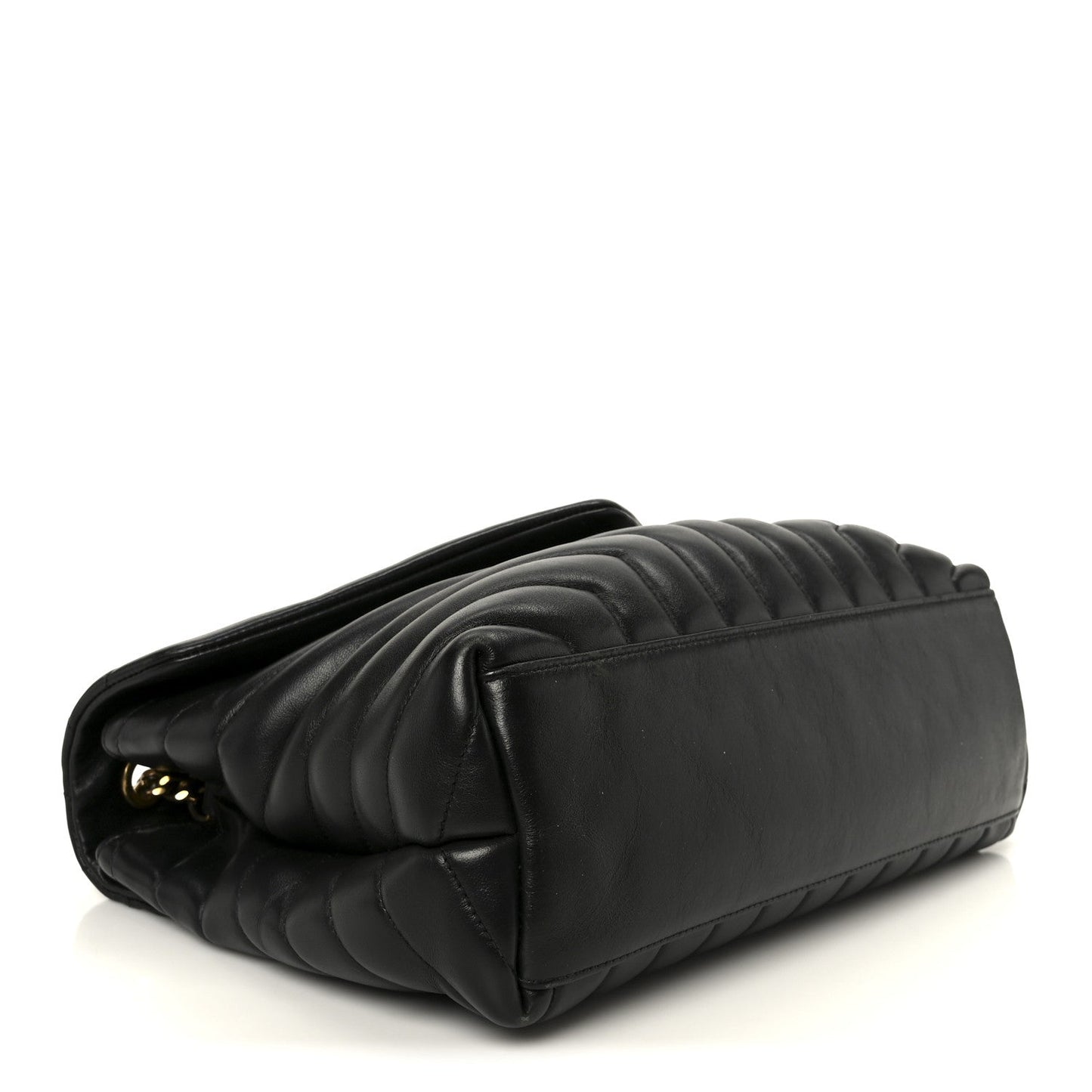 Grain de Poudre Calfskin Y Quilted Monogram Medium Loulou Chain Satchel Black