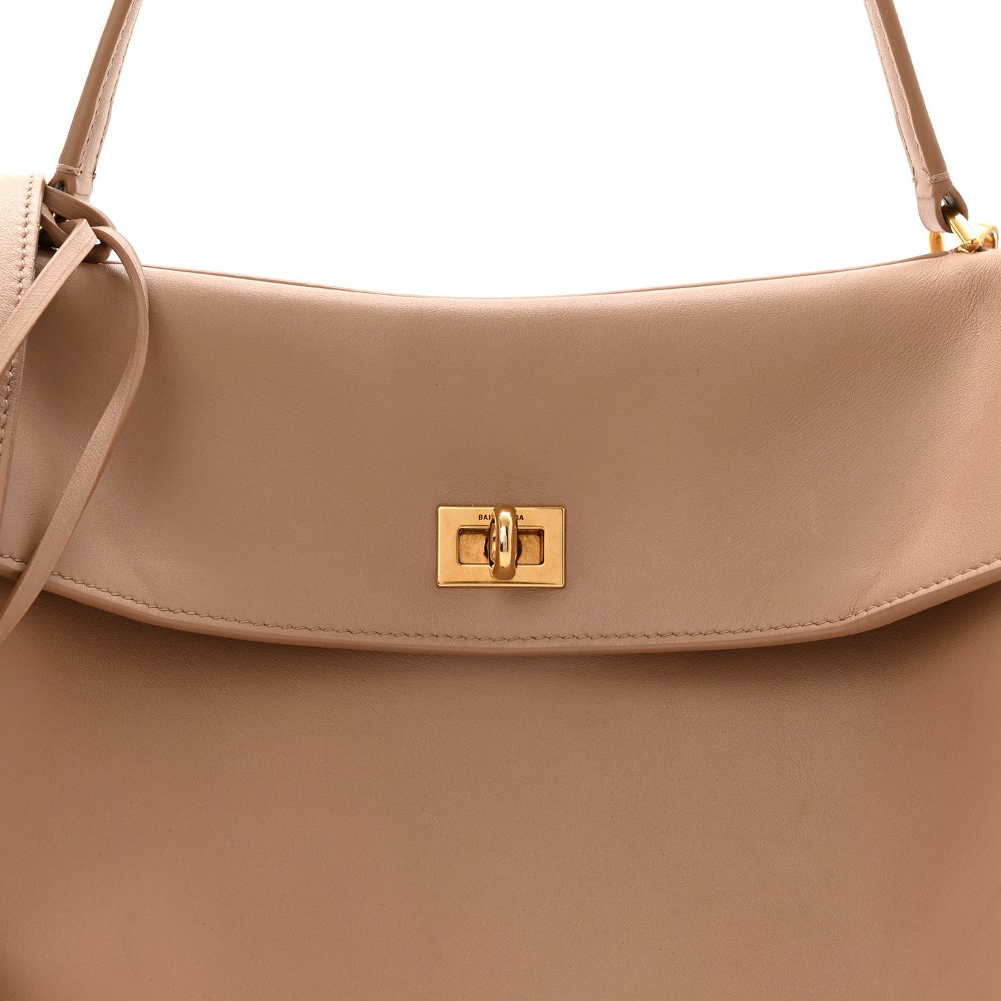 Smooth Calfskin Medium Rodeo Top Handle Handbag Latte