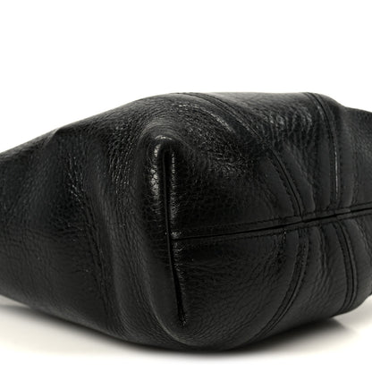 Grained Calfskin Small Spin Tote Black