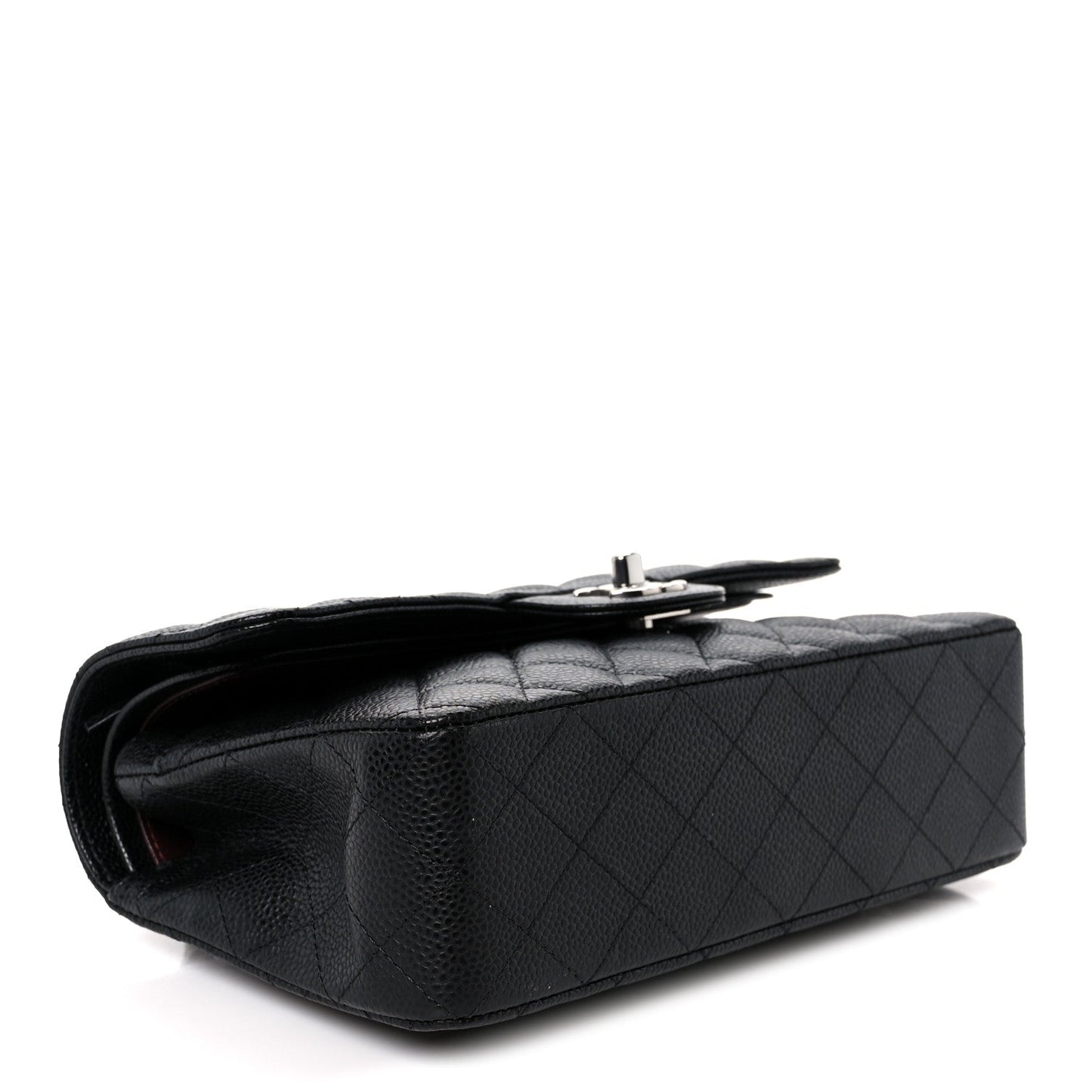 Caviar Quilted Small Double Flap Black