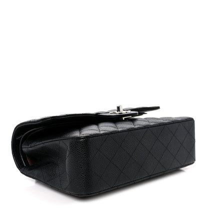 Caviar Quilted Small Double Flap Black