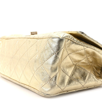 Metallic Aged Calfskin Quilted 2.55 Reissue 227 Flap Gold